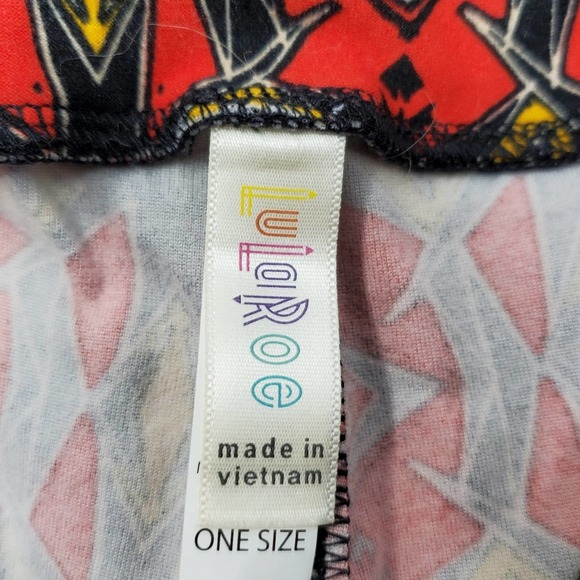 Lularoe Red, Yellow, Black Leggings - Picture 4 of 5